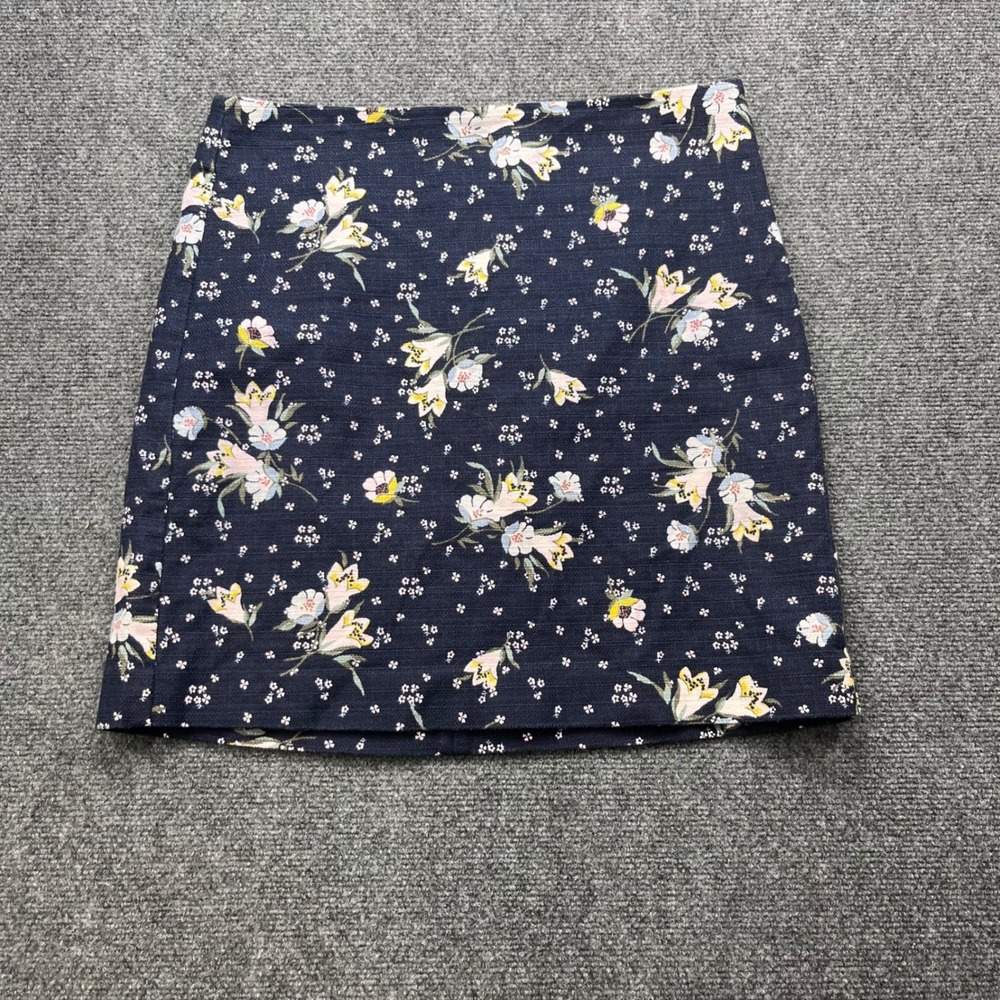 LOFT Floral Cottagecore Academic Navy Blue A-Line Mini Skirt‎